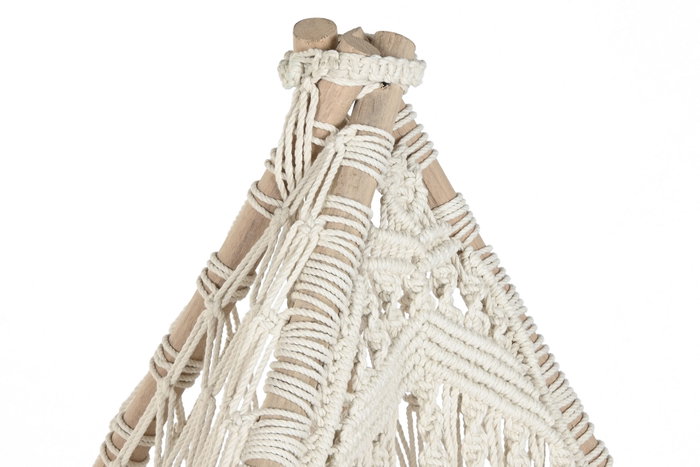 DKD Home Decor Tipi de Algodón y Mango Macramé Crudo