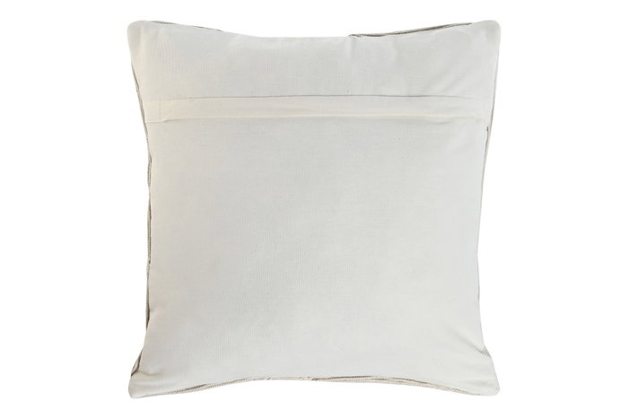 DKD Home Decor Cojín de Algodón Blanco Bordado a Mano 45x45 cm