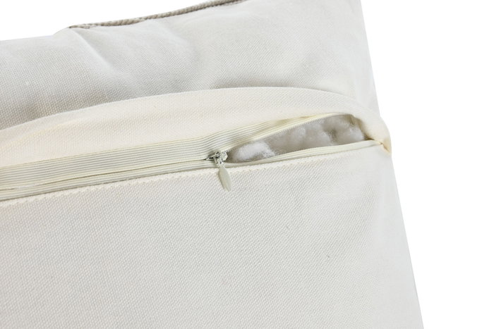 DKD Home Decor Cojín de Algodón Blanco Bordado a Mano 45x45 cm