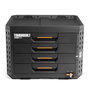 Toughbuilt Stacktech Caja Herramientas Maletín 4 Cajones, Bloqueo Automático, Incluye 44 Separadores, 53 x 40,5 x 39,5 cm