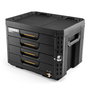 Toughbuilt Stacktech Caja Herramientas Maletín 4 Cajones, Bloqueo Automático, Incluye 44 Separadores, 53 x 40,5 x 39,5 cm