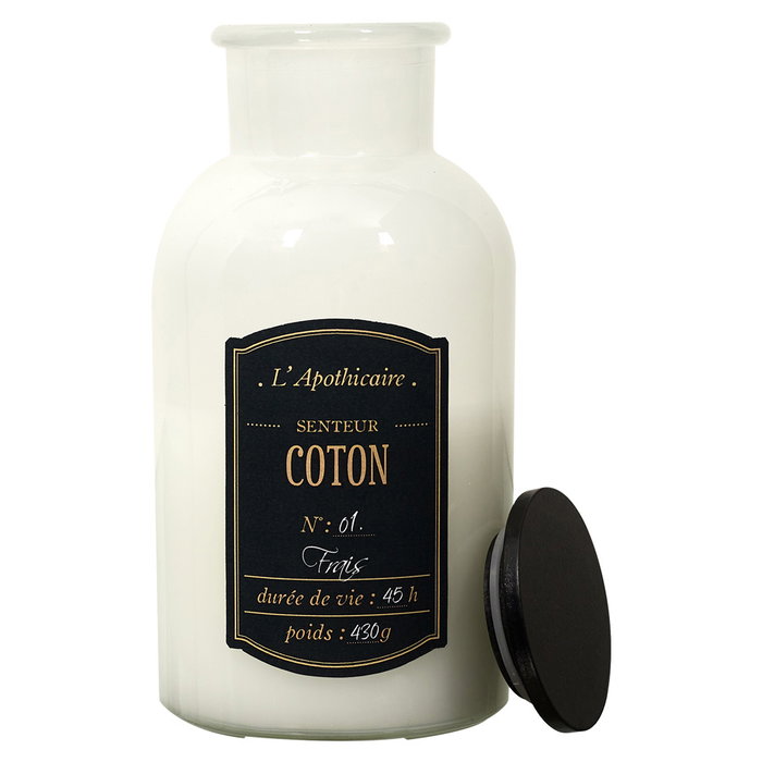 Home Deco Factory Vela Perfumada Lounge Flor de Algodón Ámbar Almizcle Vidrio 20 cm