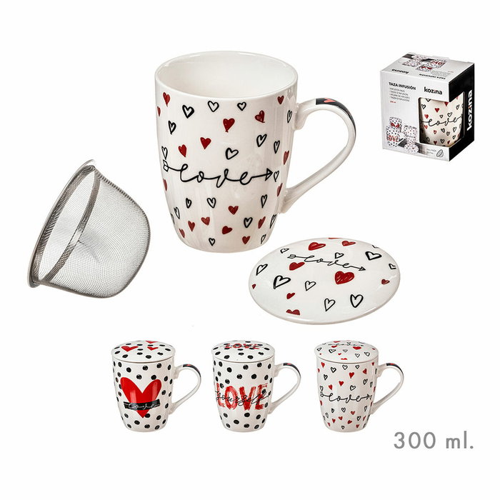 Kozina Taza de 300 ml con filtro de acero inoxidable y tapa para infusiones, modelos surtidos Kozina Taza de 300 ml con filtro de acero inoxidable y tapa para infusiones, modelos surtidos