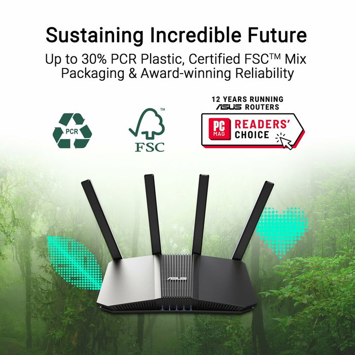 Asus RT-BE82U Router WiFi 7 Doble Banda 6500Mbps Negro