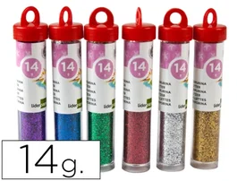 Liderpapel Purpurina Fantasía Colores Metalicos Surtidos Bote de 14 gr