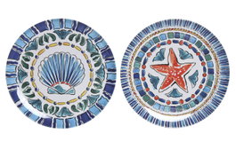 DKD Home Decor Plato de Melamina Atenas 28x28x1 cm Surtido de 2