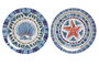 DKD Home Decor Plato de Melamina Atenas 28x28x1 cm Surtido de 2