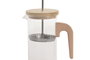 DKD Home Decor Cafetera de Borosilicato y Bambú 350ml