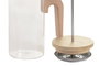 DKD Home Decor Cafetera de Borosilicato y Bambú 350ml