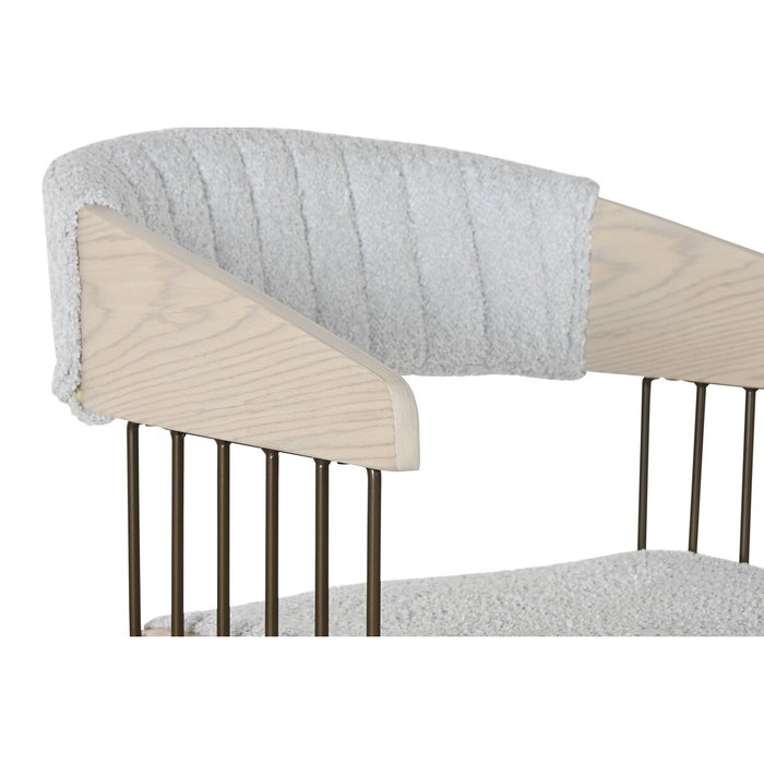 DKD Home Decor Silla de Madera y Poliéster Gris