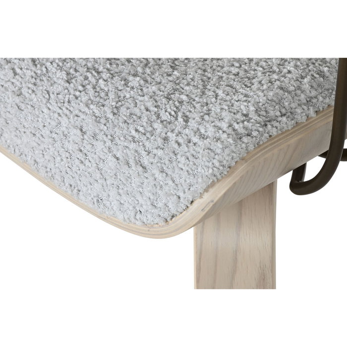 DKD Home Decor Silla de Madera y Poliéster Gris