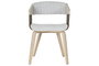 DKD Home Decor Silla Scandi Gris Poliester Madera 55 x 76.5 x 53 cm