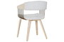 DKD Home Decor Silla Scandi Gris Poliester Madera 55 x 76.5 x 53 cm