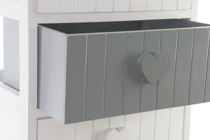 DKD Home Decor Cajonera Blanco Gris 4 Cajones 29 x 73 x 40 cm