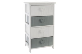 DKD Home Decor Cajonera Blanco Gris 4 Cajones 29 x 73 x 40 cm