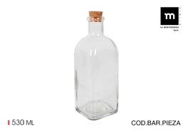 La Mediterranea Botella Frasca de 530 ml con Tapón de Corcho (Pack de 16) SKU: B18ELD7YHQ