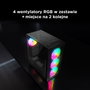 Rampage PLAID V1 Obudowa PC con ventana 4 ventiladores 120 mm RGB negra