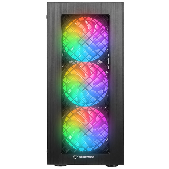 Rampage PLAID V1 Obudowa PC con ventana 4 ventiladores 120 mm RGB negra
