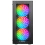 Rampage PLAID V1 Obudowa PC con ventana 4 ventiladores 120 mm RGB negra