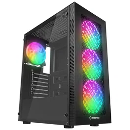 Rampage PLAID V1 Obudowa PC con ventana 4 ventiladores 120 mm RGB negra