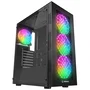 Rampage PLAID V1 Obudowa PC con ventana 4 ventiladores 120 mm RGB negra