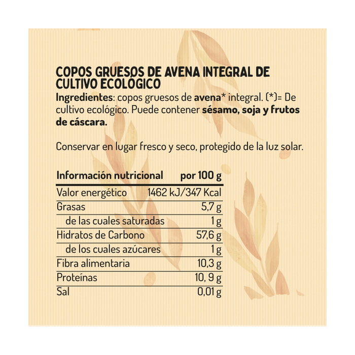 El Granero Integral Copos de Avena Integral Bio 1kg El Granero Integral Copos de Avena Integral Bio 1kg