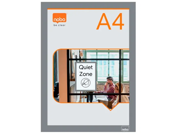 Nobo Marco Porta Anuncios DIN A4 Magnético Autoadhesivo Plata Pack 2 Unidades