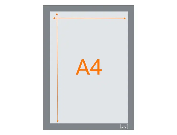 Nobo Marco Porta Anuncios DIN A4 Magnético Autoadhesivo Plata Pack 2 Unidades