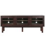 DKD Home Decor Mueble TV KITH MDF y Cristal Marrón Oscuro 140x40x55 cm