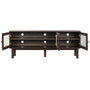DKD Home Decor Mueble TV KITH MDF y Cristal Marrón Oscuro 140x40x55 cm
