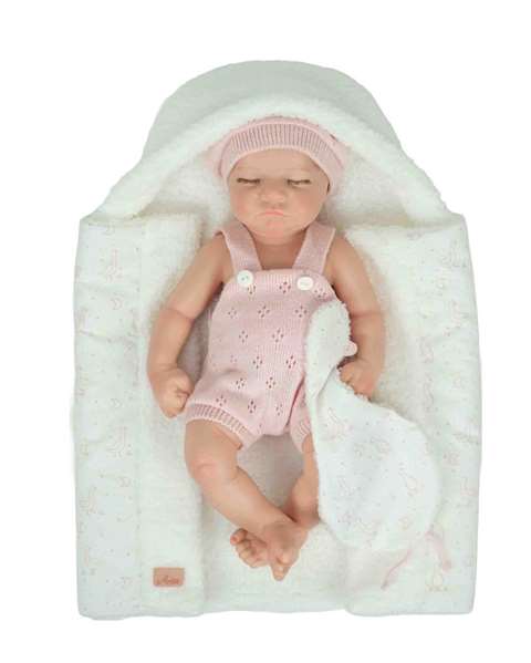 Muñecas Arias - Muñeca real reborn Arias Alma 40 cm cuerpo silicona para niña, incluye manta y doudou (juguete en español)