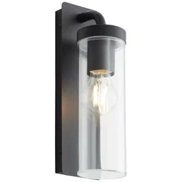 Brilliant Aplique de Exterior Aosta E27 1x25W Negro Mate IP44 Metal Plástico