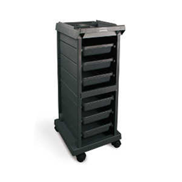 Bifull Carrito Auxiliar Liceo Negro con 6 Cajones Amovibles y Bandeja Superior