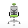 PIQUERAS Y CRESPO Silla de oficina Motilla con mecanismo Sincro/Traslack, Pistacho y Gris