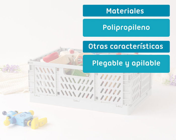 KioKids Caja de Almacenaje Plegable Apilable Gris 30x20x12 cm KioKids Caja de Almacenaje Plegable Apilable Gris 30x20x12 cm