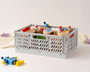KioKids Caja de Almacenaje Plegable Apilable Gris 30x20x12 cm