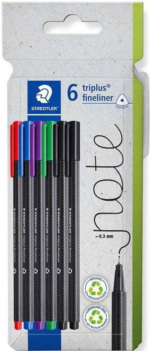 STAEDTLER 334 Triplus Fineliner Caja de 6
