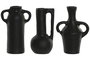 DKD Home Decor Jarrón Moderno Negro Set de 3 (2 Unidades) 6 x 13 x 10 cm