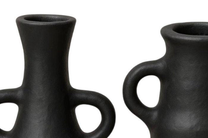 DKD Home Decor Jarrón Moderno Negro Set de 3 (2 Unidades) 6 x 13 x 10 cm