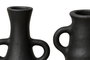 DKD Home Decor Jarrón Moderno Negro Set de 3 (2 Unidades) 6 x 13 x 10 cm