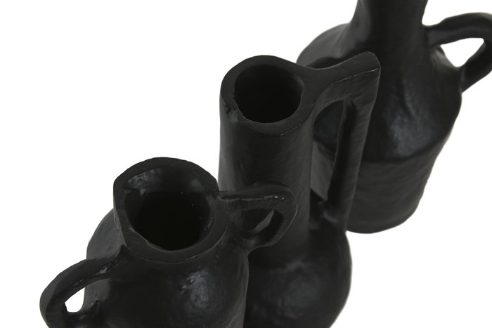 DKD Home Decor Jarrón Moderno Negro Set de 3 (2 Unidades) 6 x 13 x 10 cm