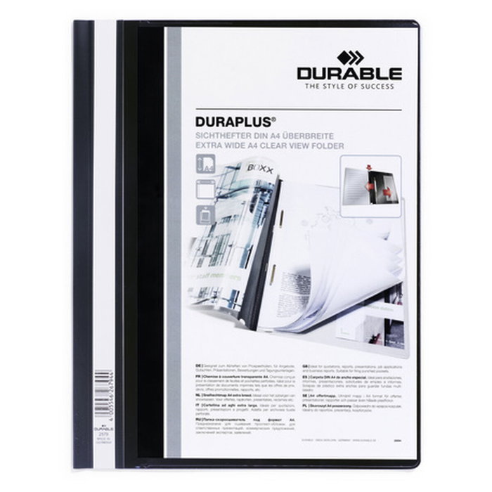 Durable Carpeta de Presentación Duraplus Fastener A4 Negro (25 unidades) Durable Carpeta de Presentación Duraplus Fastener A4 Negro (25 unidades)