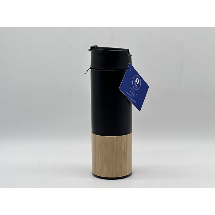 DKD Home Decor Termo Inox Bambú 400ml Negro DKD Home Decor Termo Inox Bambú 400ml Negro