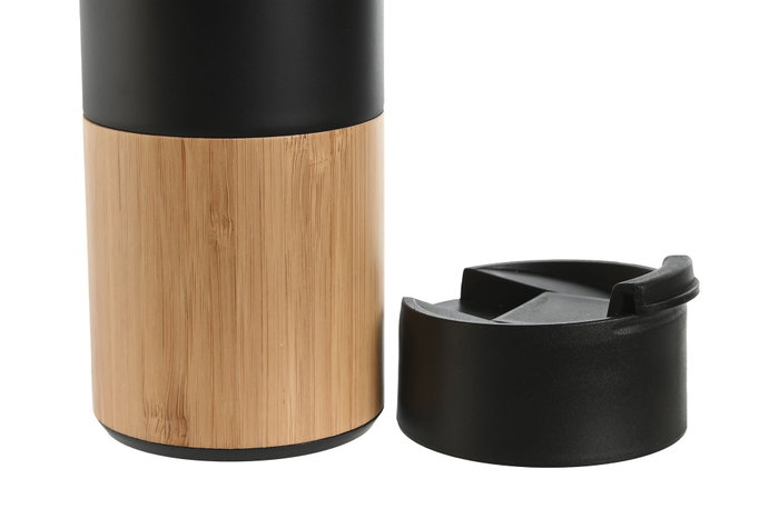 DKD Home Decor Termo Inox Bambú 400ml Negro DKD Home Decor Termo Inox Bambú 400ml Negro