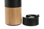 DKD Home Decor Termo Inox Bambú Negro Natural 7 x 21.5 x 7 cm Capacidad 400ml Apto Lavavajillas