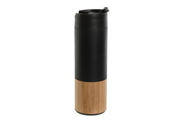 DKD Home Decor Termo Inox Bambú 400ml Negro
