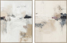 DKD Home Decor Cuadro Lienzo PS Abstracto Beige Pack de 2