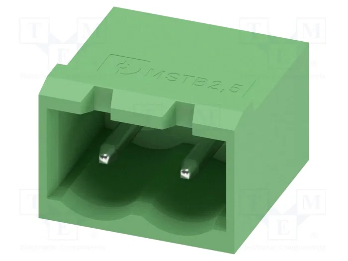 PHOENIX CONTACT MSTBA2.5/2-G Bloque de bornas desmontable de alimentación 630V Verde, 2 pines PHOENIX CONTACT MSTBA2.5/2-G Bloque de bornas desmontable de alimentación 630V Verde, 2 pines