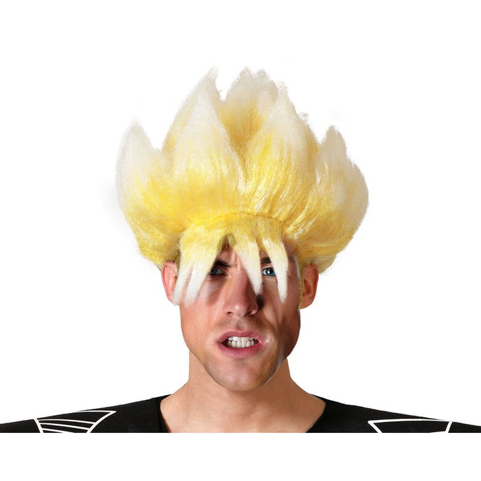 Peluca Rubia Puntiaguda para Guerrero Galáctico, Fiesta Temática o Anime, Accesorio para Disfraz y Fantasía Peluca Rubia Puntiaguda para Guerrero Galáctico, Fiesta Temática o Anime, Accesorio para Disfraz y Fantasía