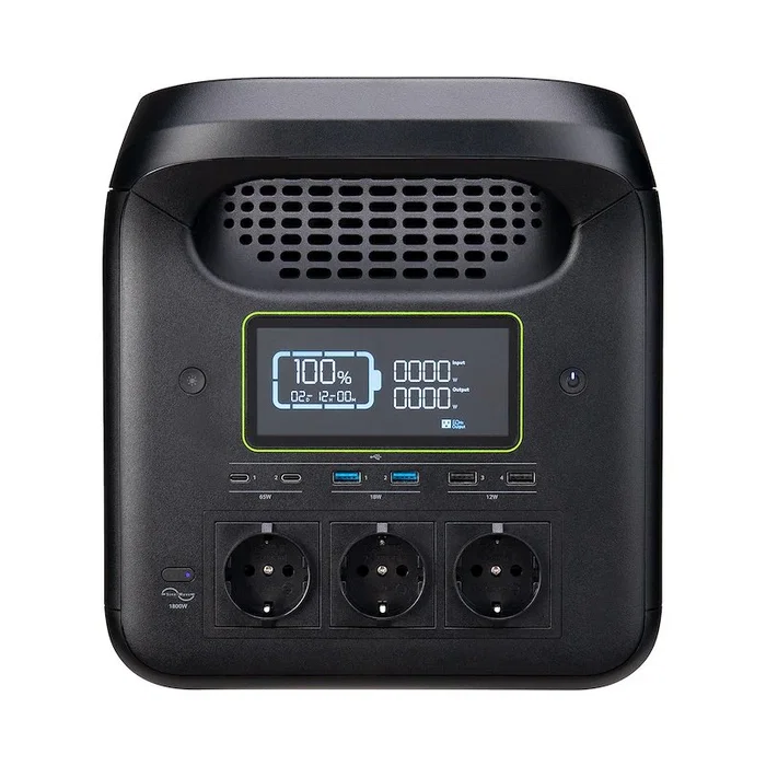 Acer GP.ADT11.02E Estación de Energía Portátil de 1229Wh LiFePO4 1800W Onda Sinusoidal Pura con Pantalla, Carga Solar, 3 AC y 6 USB